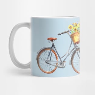 Enjoy The Ride Vintage Bicycle with Sunflower Basket Mug